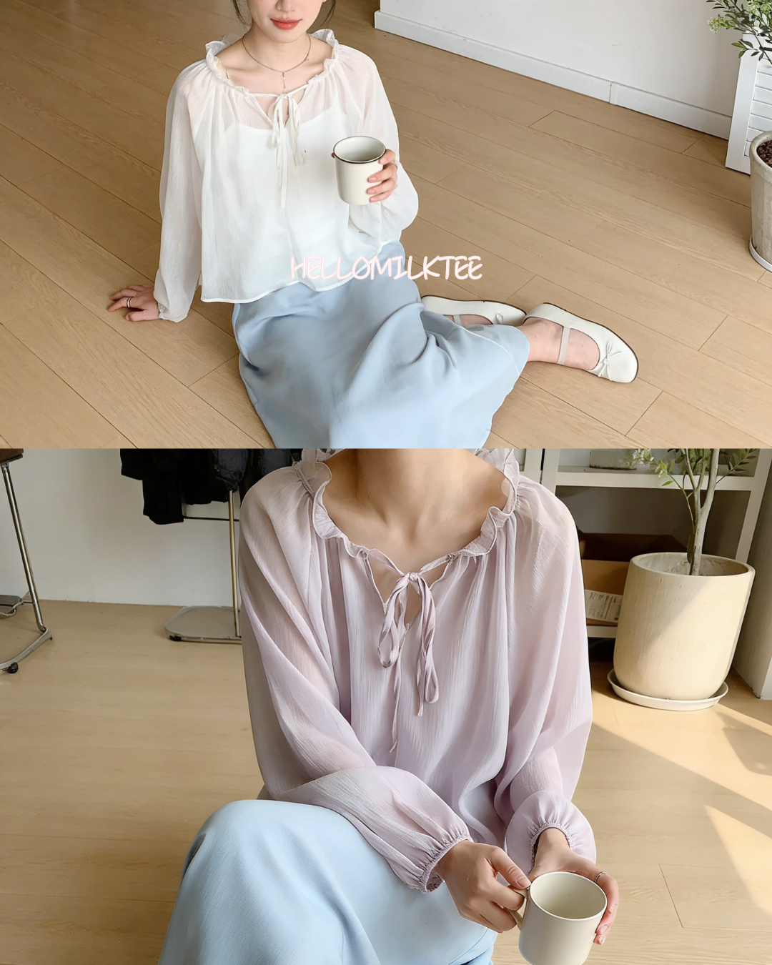 HELLO MILK TEE- 86065 網紗套裝