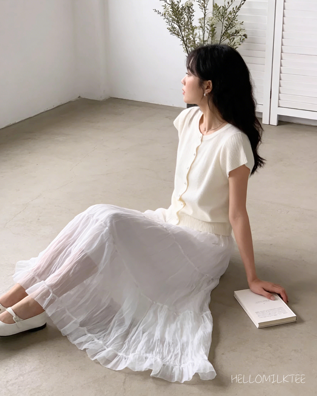 HELLO MILK TEE- 86183 簡約小衫