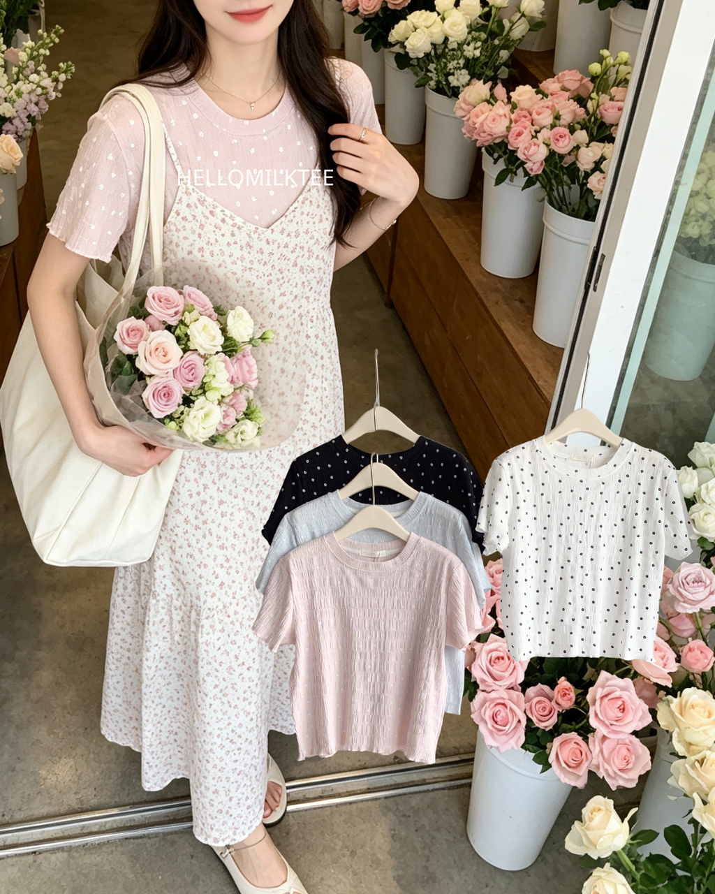 HELLO MILK TEE- 86692   簡約短袖衫