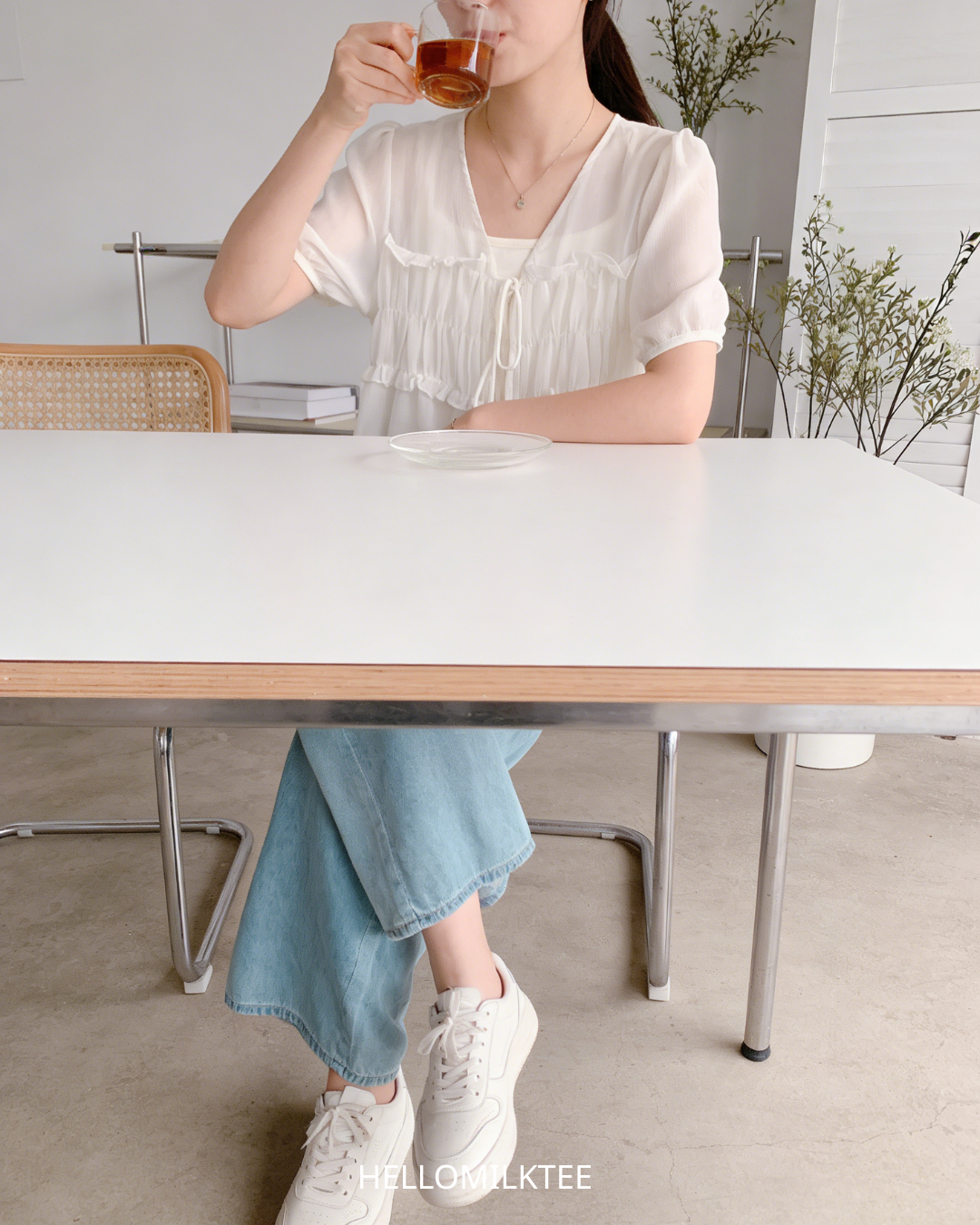 HELLO MILK TEE- 86337  簡約套裝