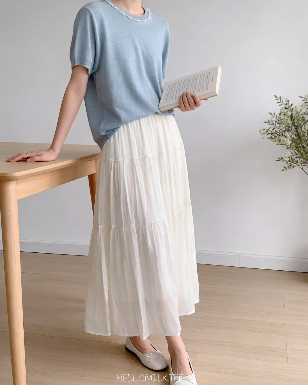 HELLO MILK TEE- 86181 圓領短袖衫