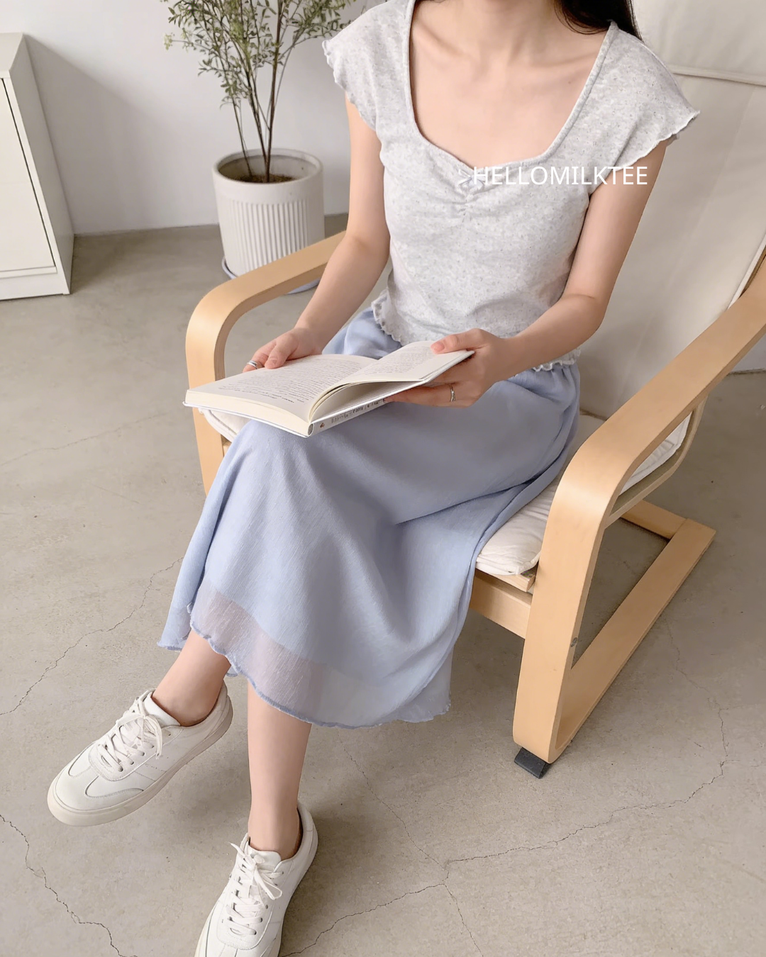 HELLO MILK TEE- 86250 方領上衣