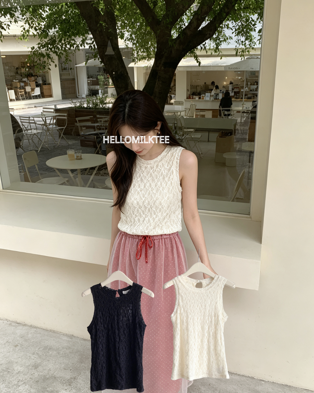 HELLO MILK TEE- 86716   無袖小衫