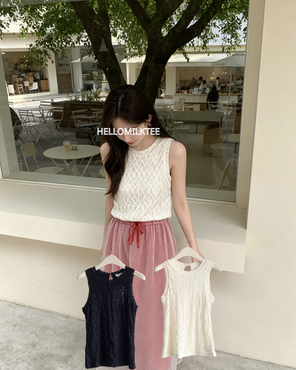 HELLO MILK TEE- 86716   無袖小衫