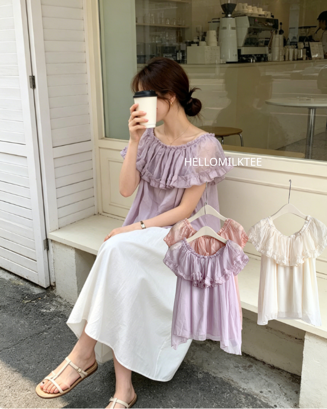 HELLO MILK TEE- 86611  重工小衫