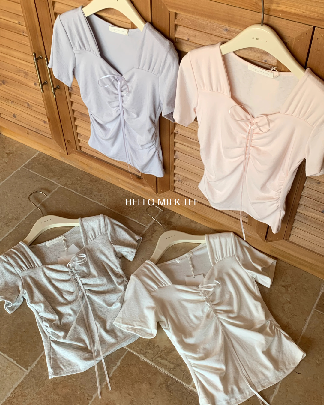 HELLO MILK TEE- 86747   法式小衫