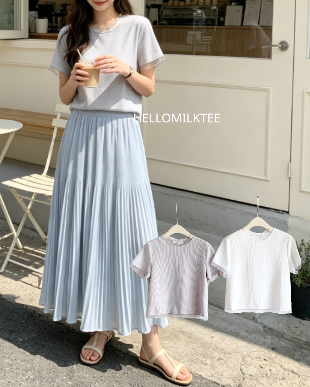 HELLO MILK TEE- 86633  百搭小衫