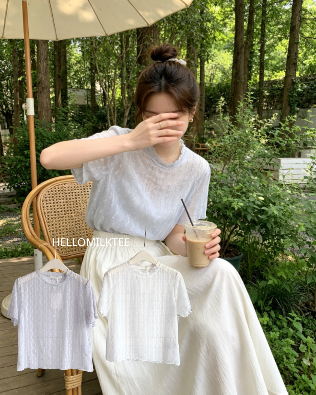 HELLO MILK TEE- 86648   韓系百搭衫