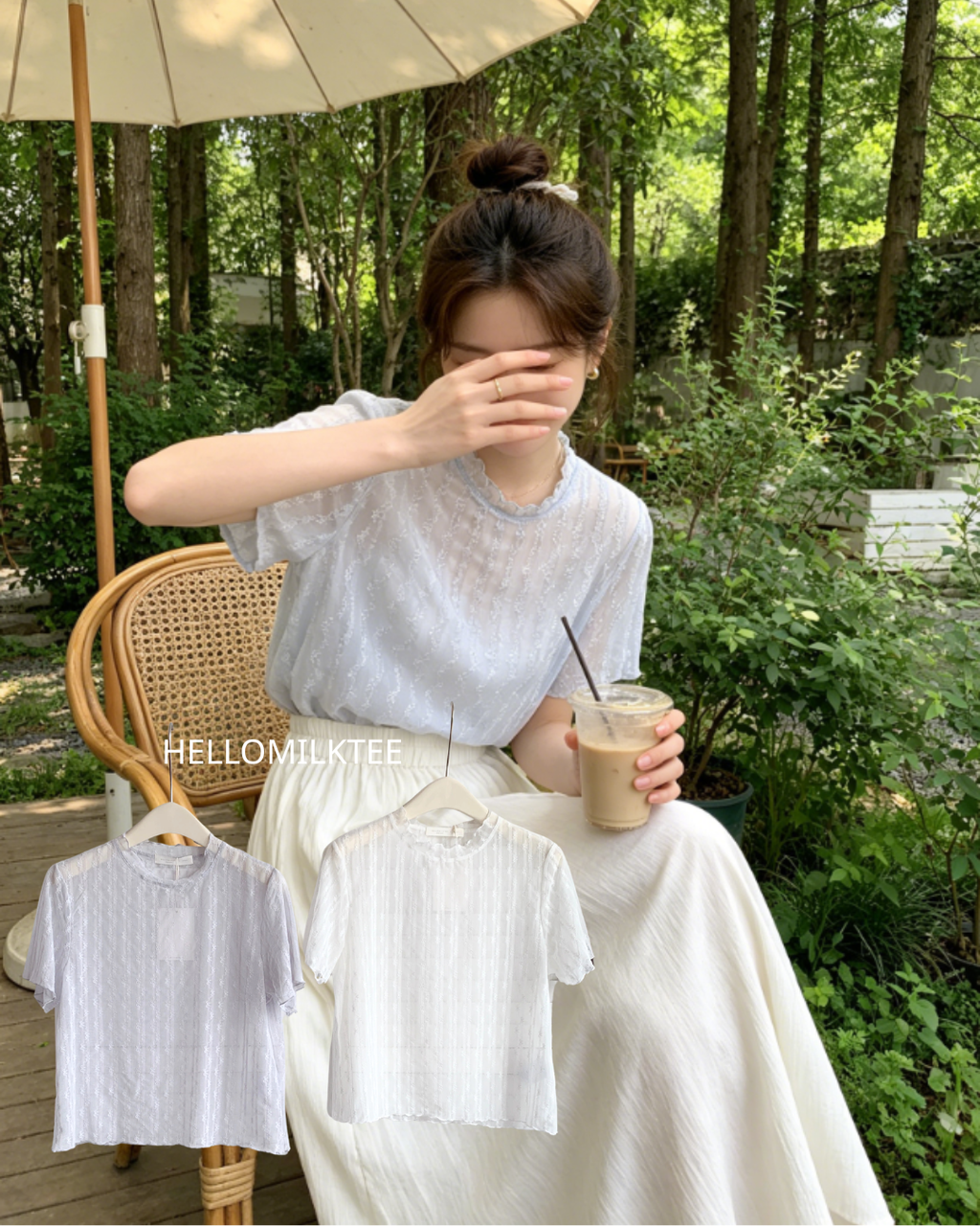 HELLO MILK TEE- 86648   韓系百搭衫