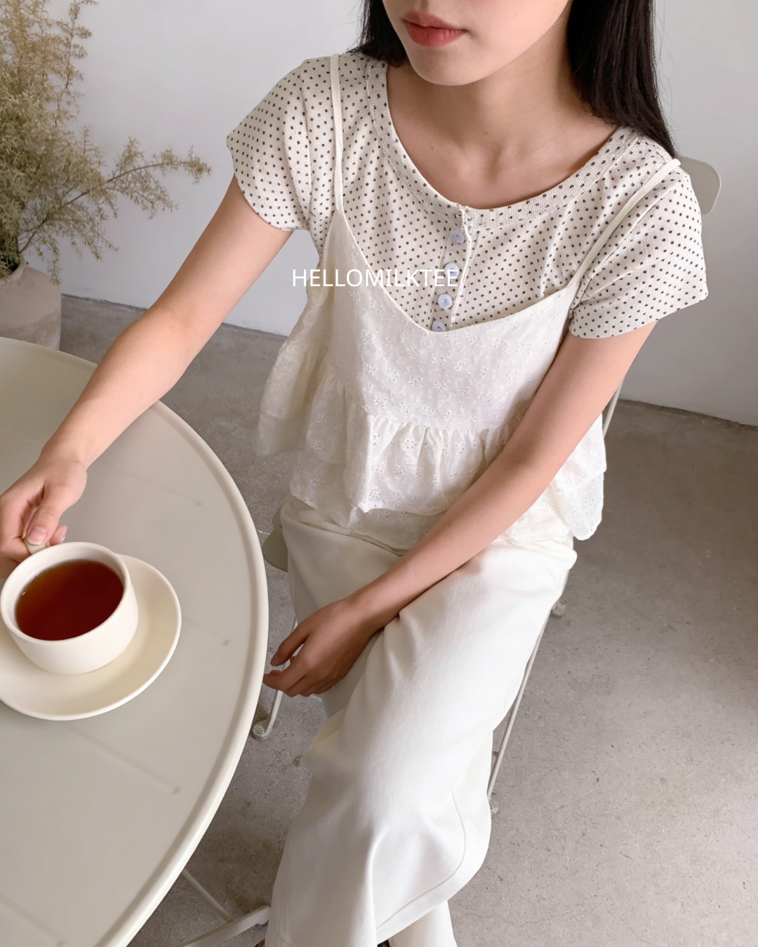 HELLO MILK TEE- 86285 百搭小吊帶