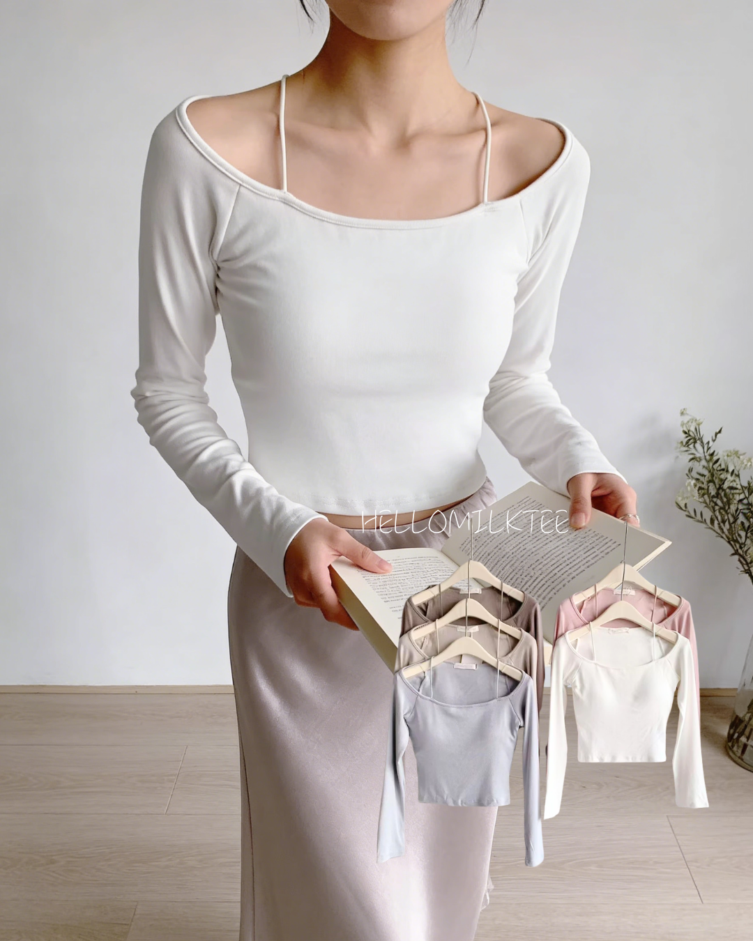 HELLO MILK TEE- 86027 長袖上衣