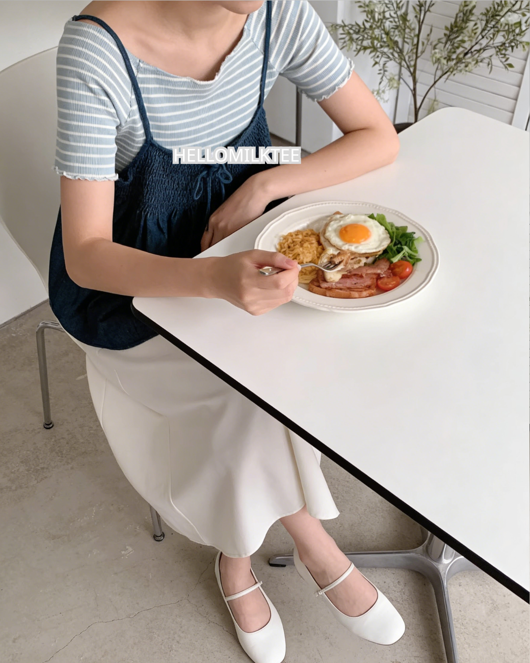 HELLO MILK TEE- 86244 條紋上衣