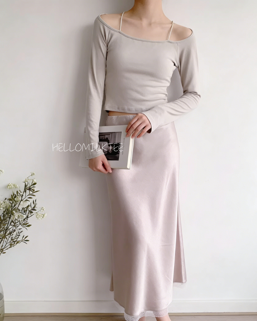 HELLO MILK TEE- 86027 長袖上衣