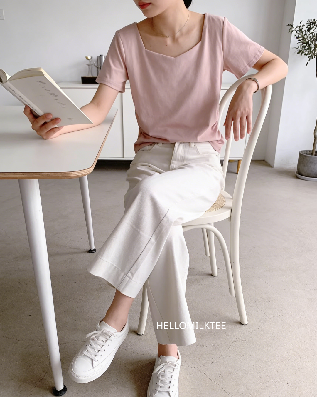 HELLO MILK TEE- 86243 百搭上衣