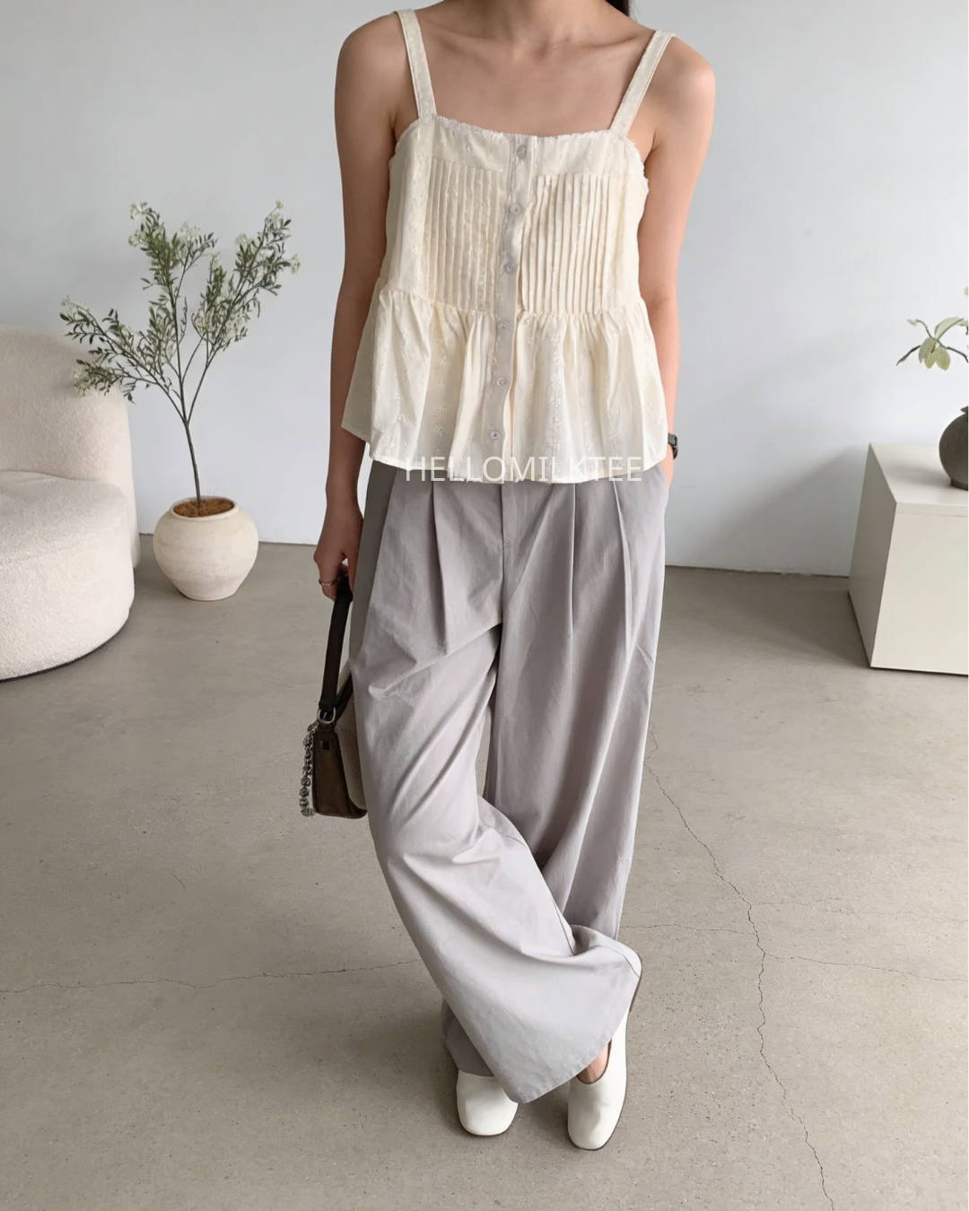 HELLO MILK TEE- 86265 韓系吊帶衫