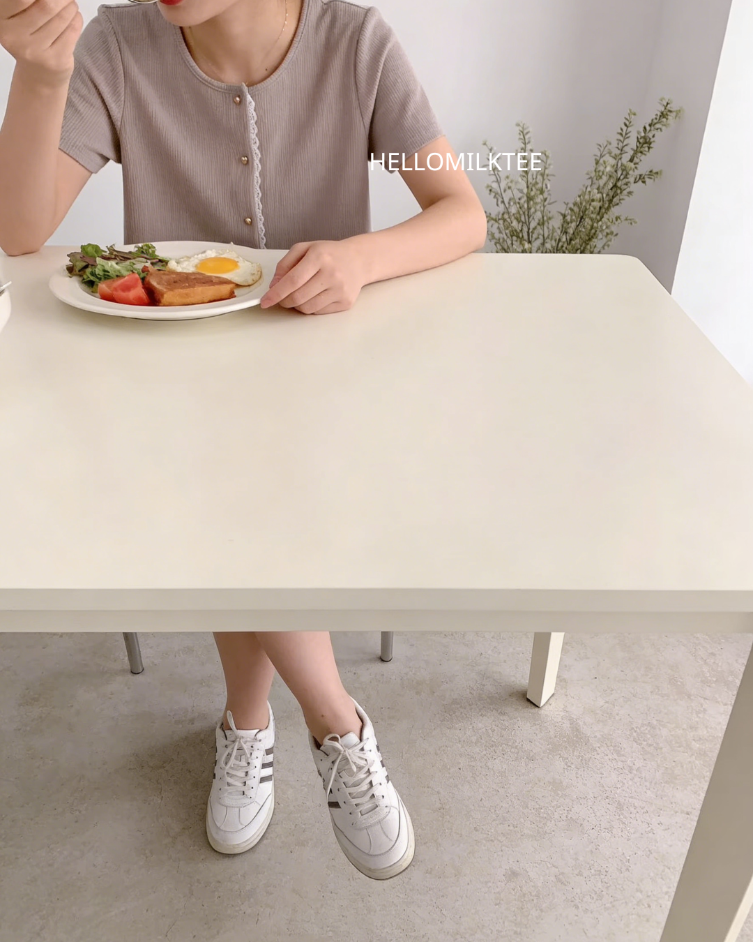 HELLO MILK TEE- 86230 韓系套裝