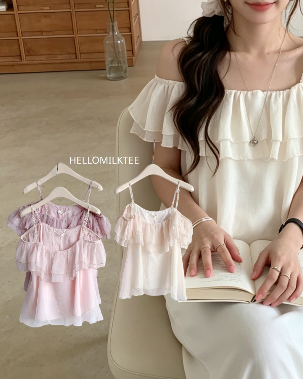 HELLO MILK TEE- 86302 仙氣小衫
