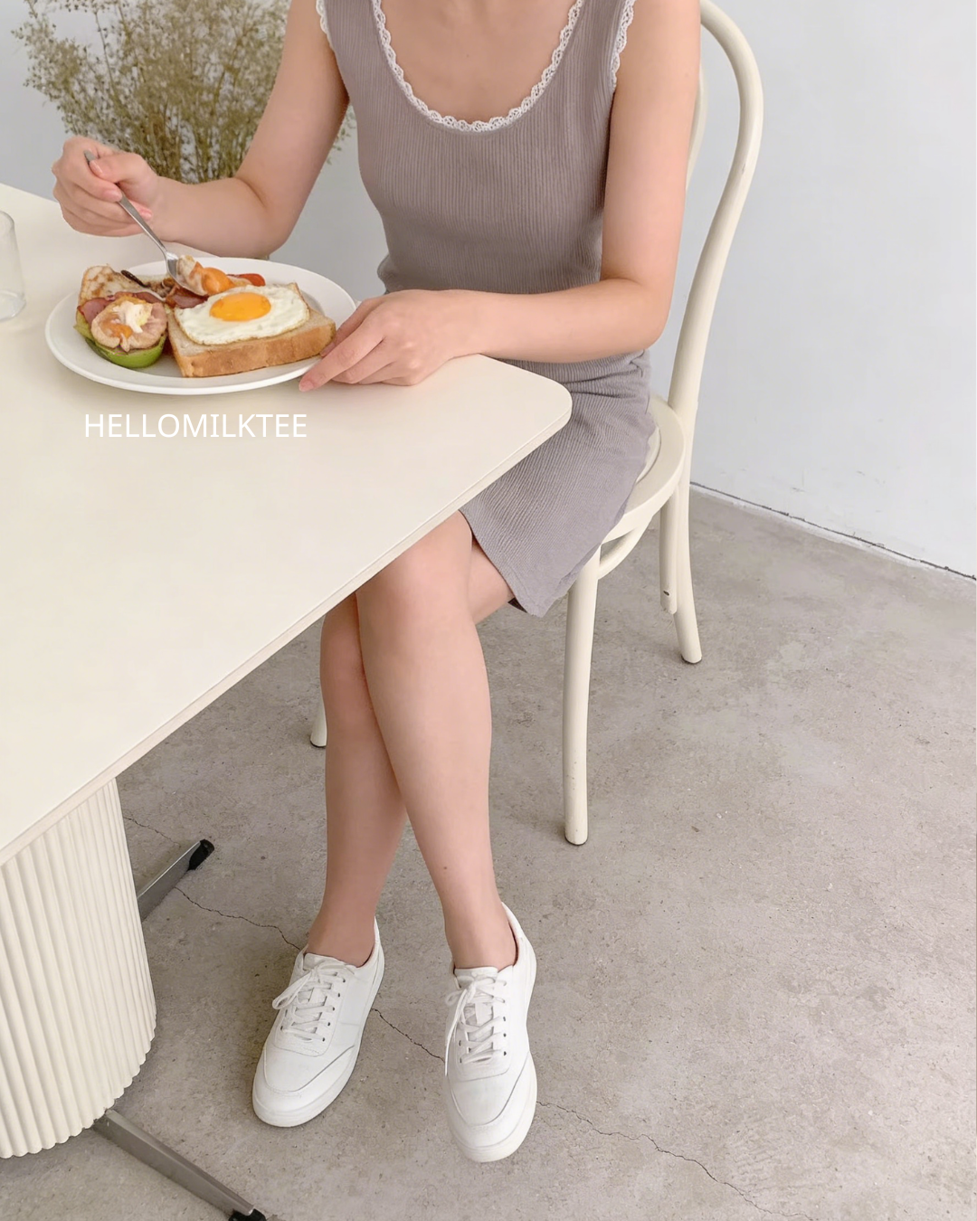 HELLO MILK TEE- 86230 韓系套裝