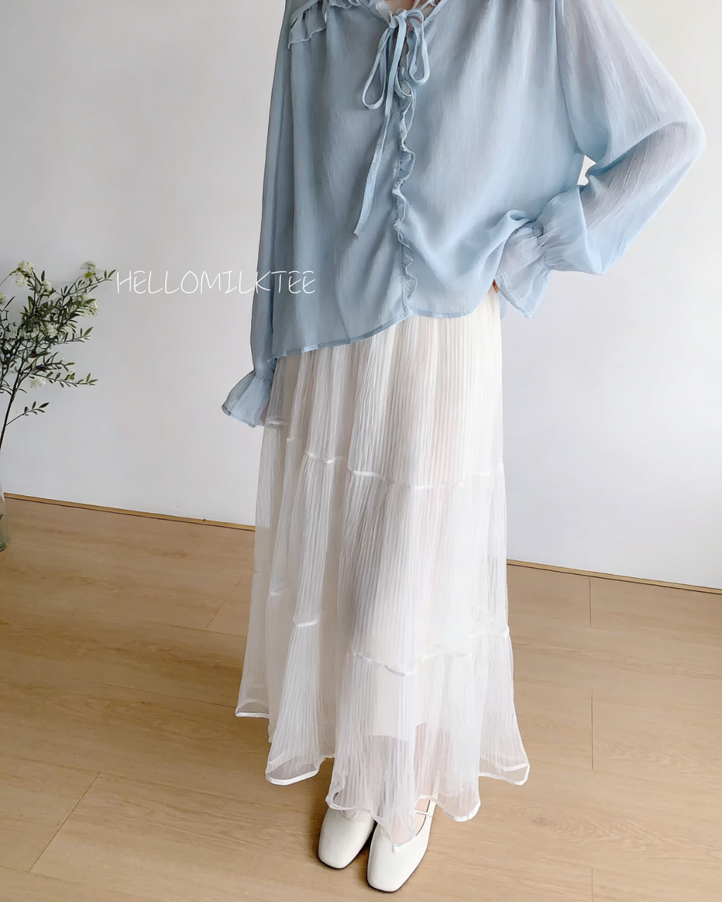 HELLO MILK TEE- 86099 網紗半裙
