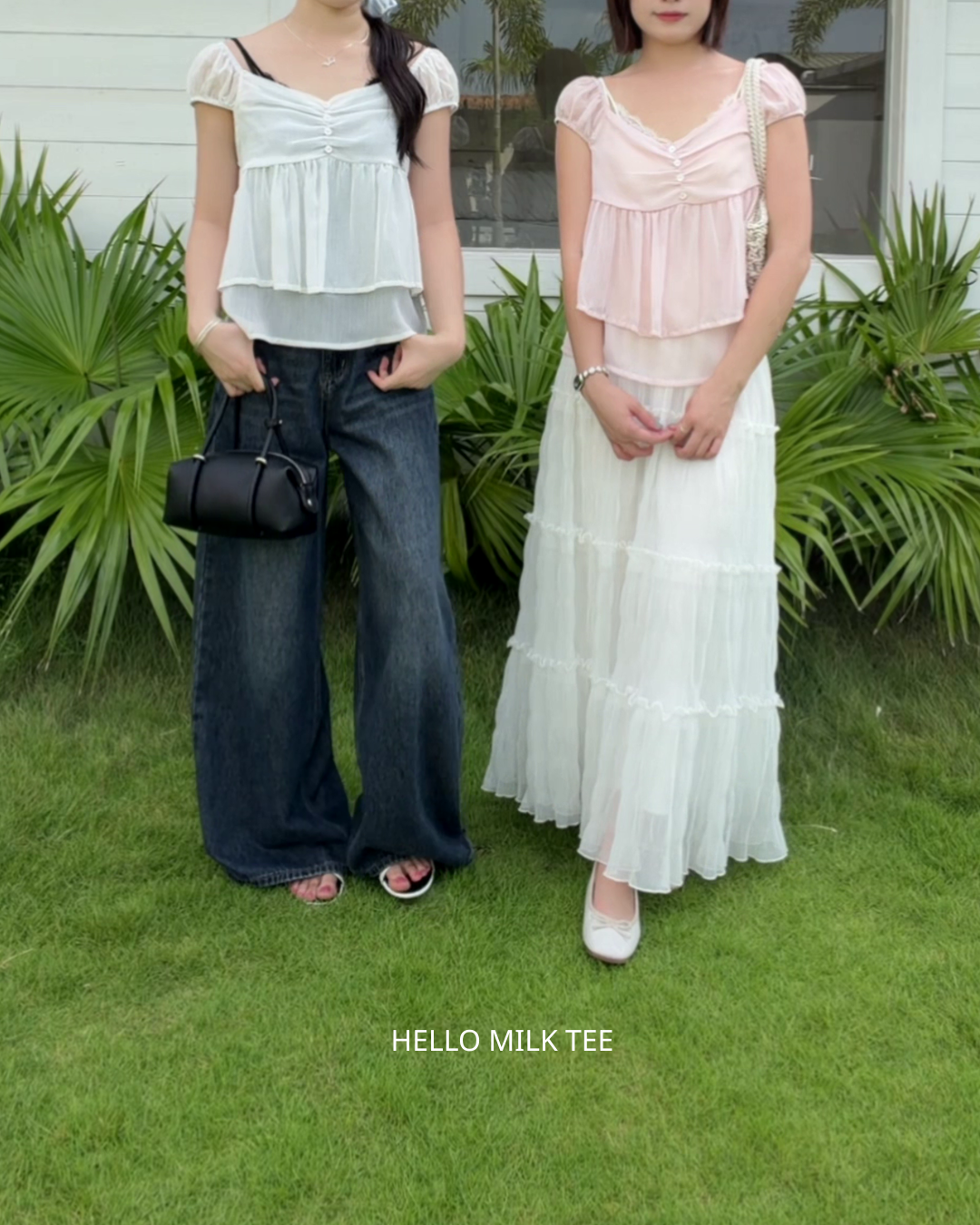 HELLO MILK TEE- 86738   甜美上衣