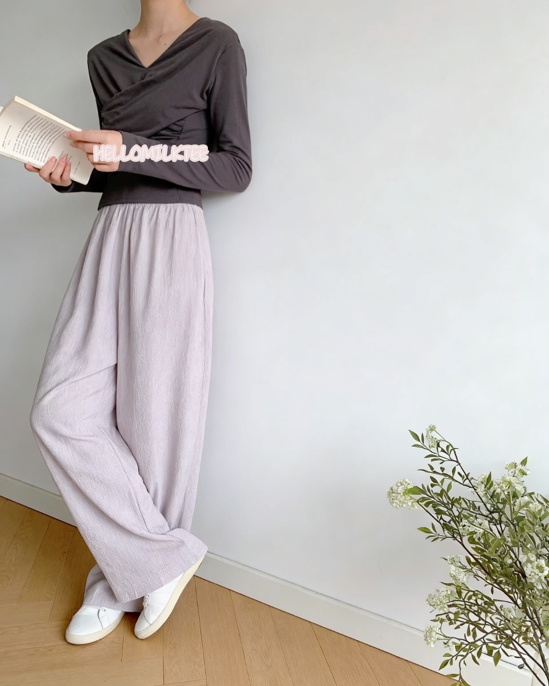 HELLO MILK TEE- 86020 法式上衣