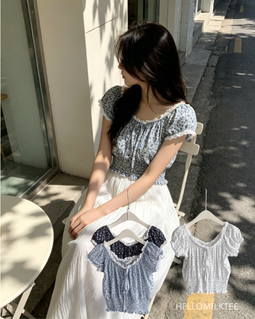 HELLO MILK TEE- 86408   碎花小衫