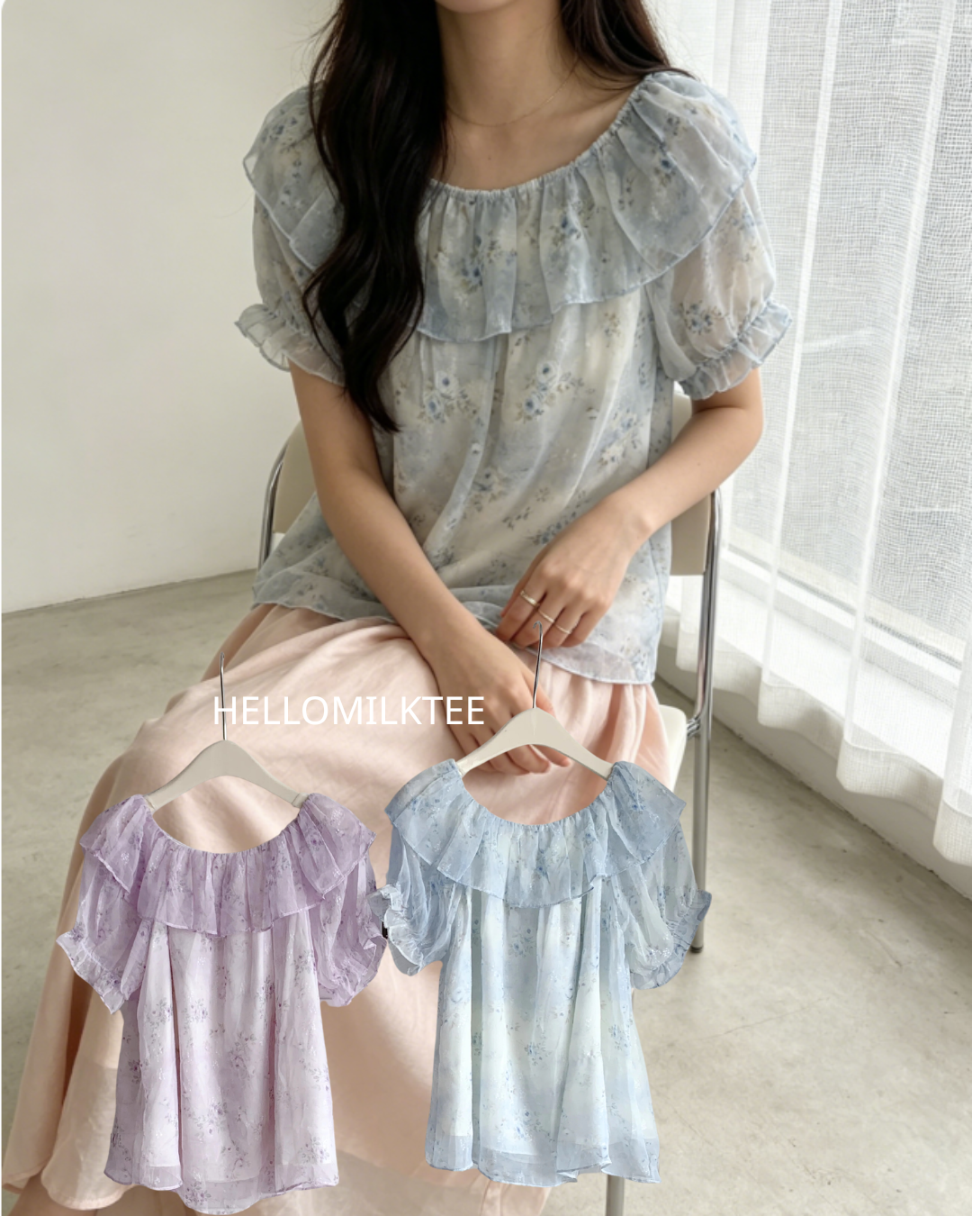 HELLO MILK TEE- 86542  百搭氣質衫