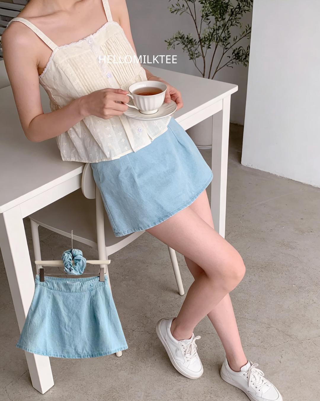 HELLO MILK TEE- 86276 韓系短裙