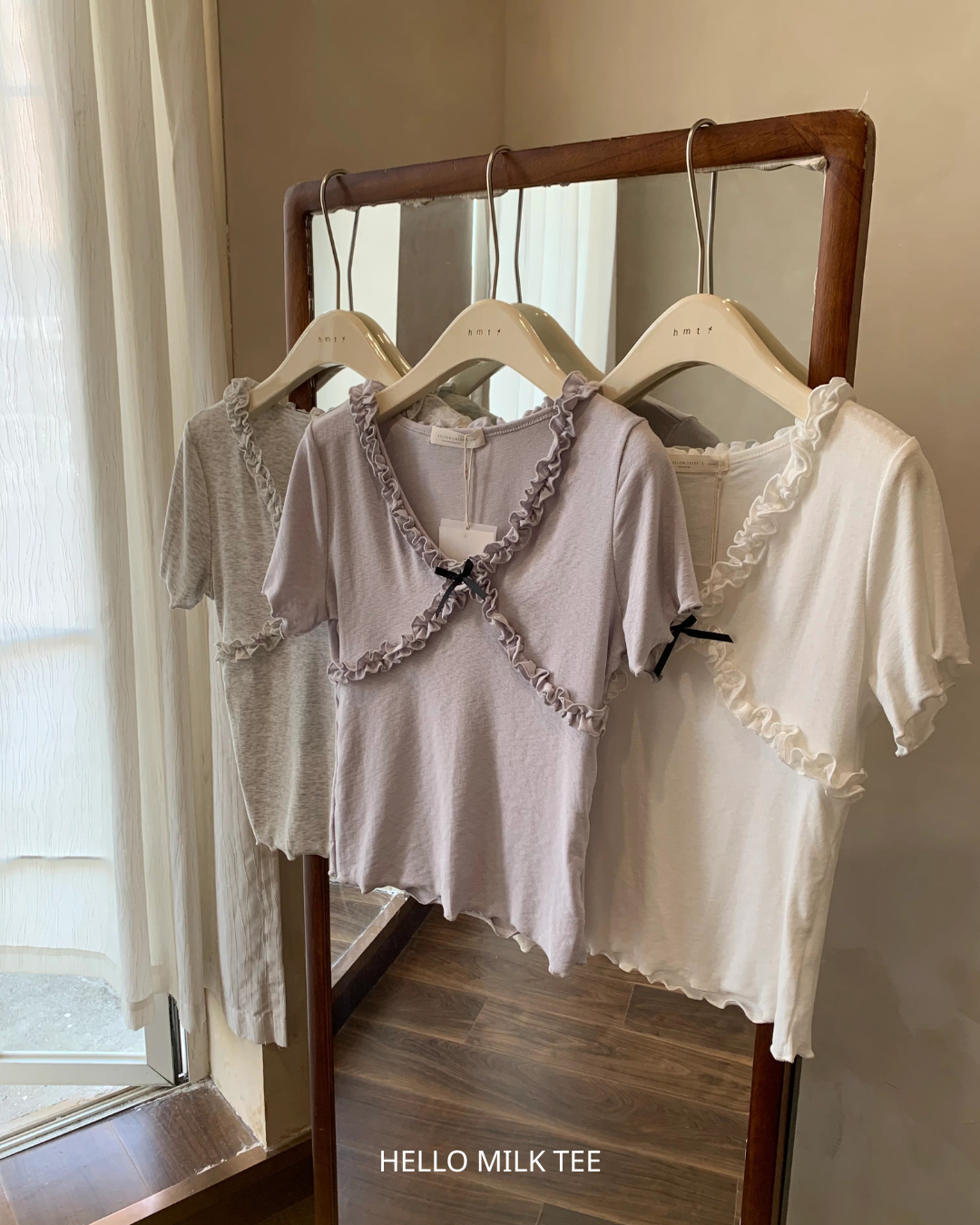 HELLO MILK TEE- 86746   設計感小衫