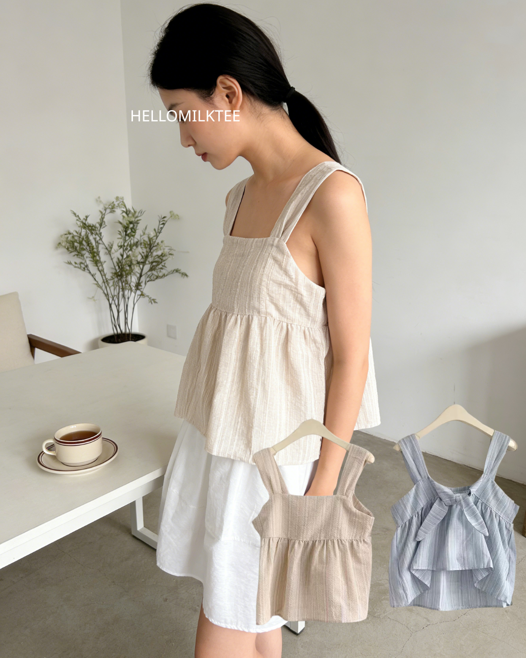 HELLO MILK TEE- 86236 無袖上衣