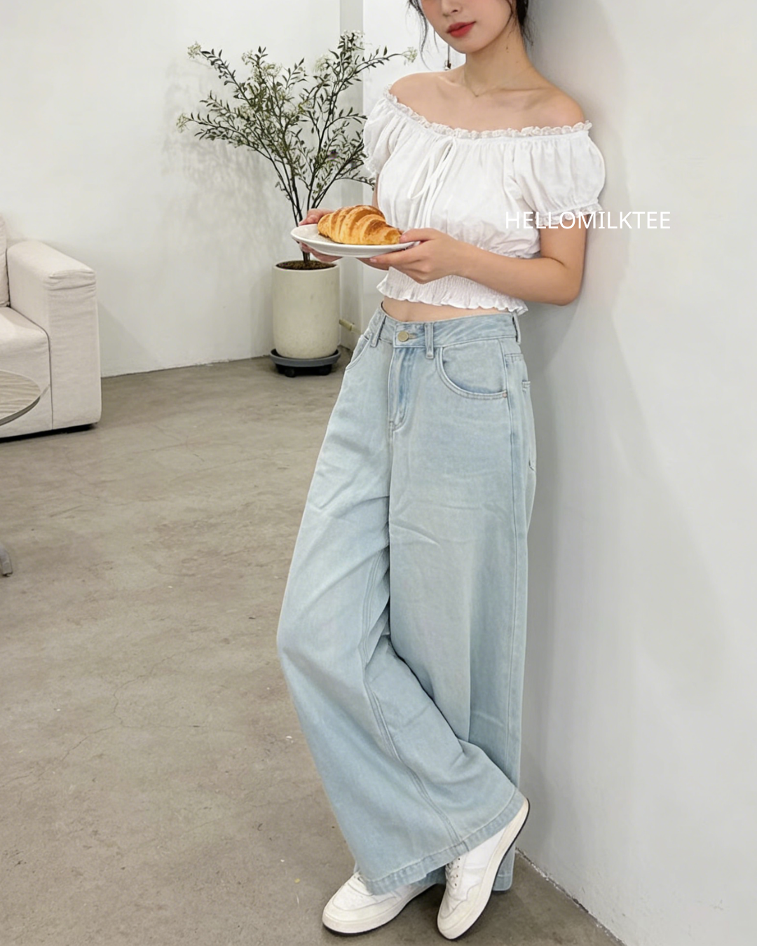 HELLO MILK TEE- 86234 氣質上衣