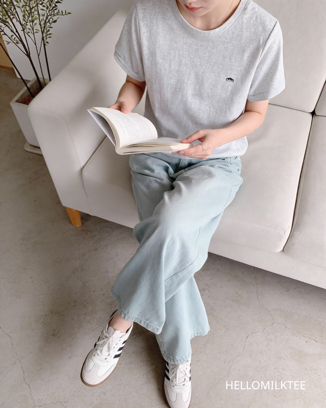 HELLO MILK TEE- 86271 韓系牛仔褲