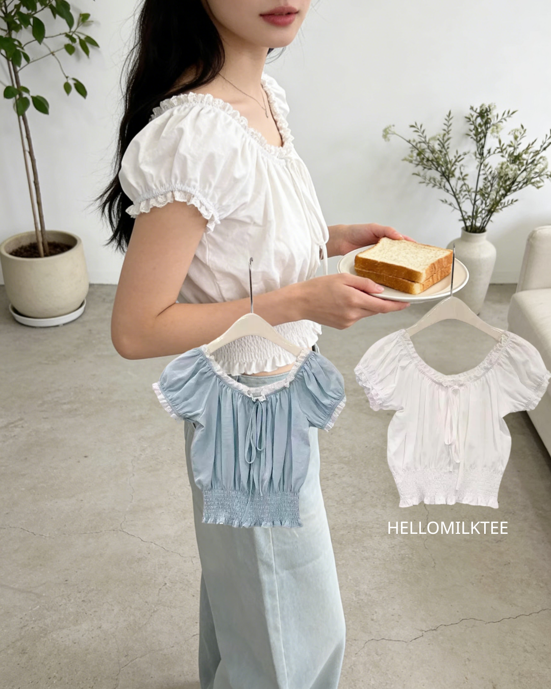 HELLO MILK TEE- 86234 氣質上衣