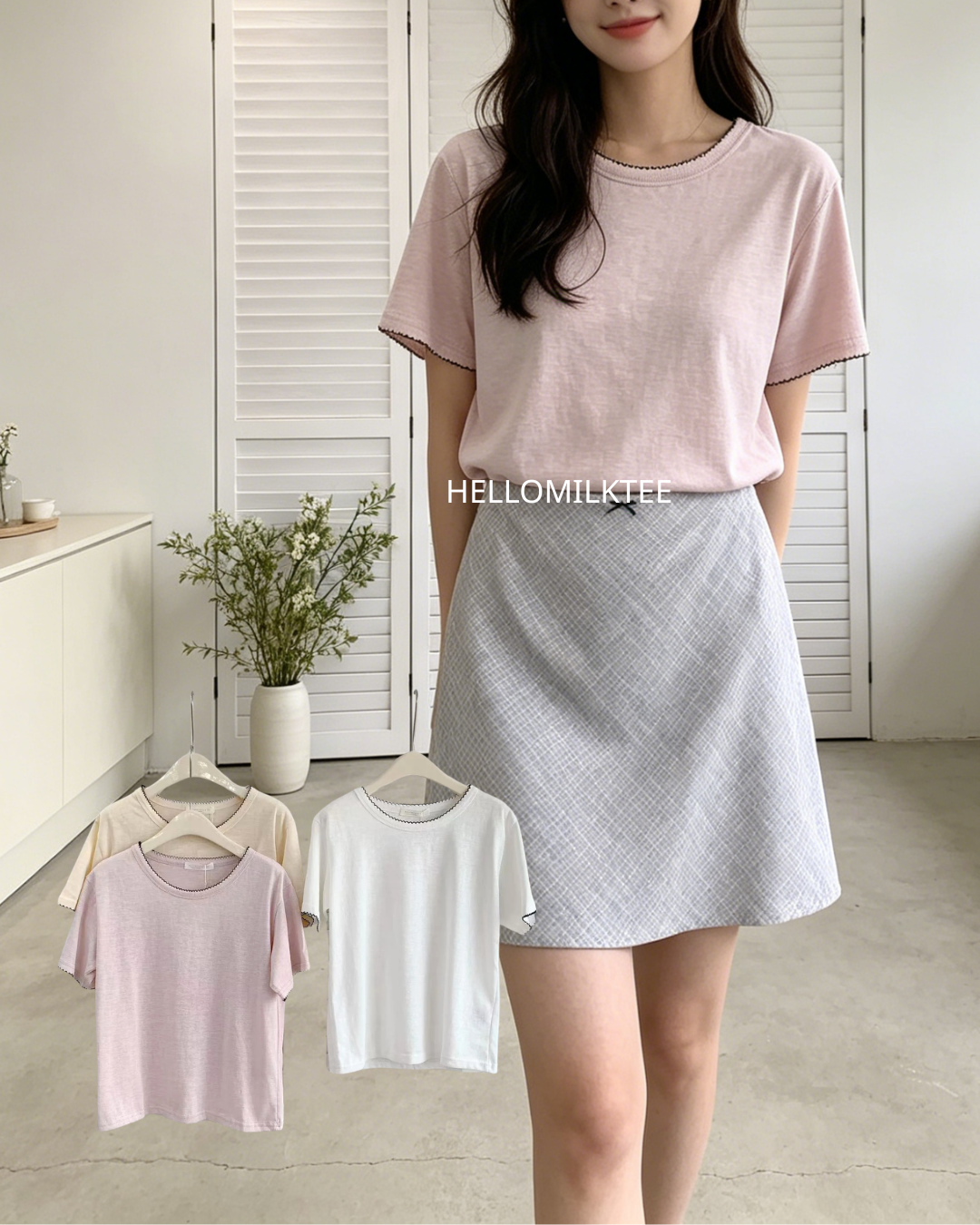HELLO MILK TEE- 86402 百搭短袖