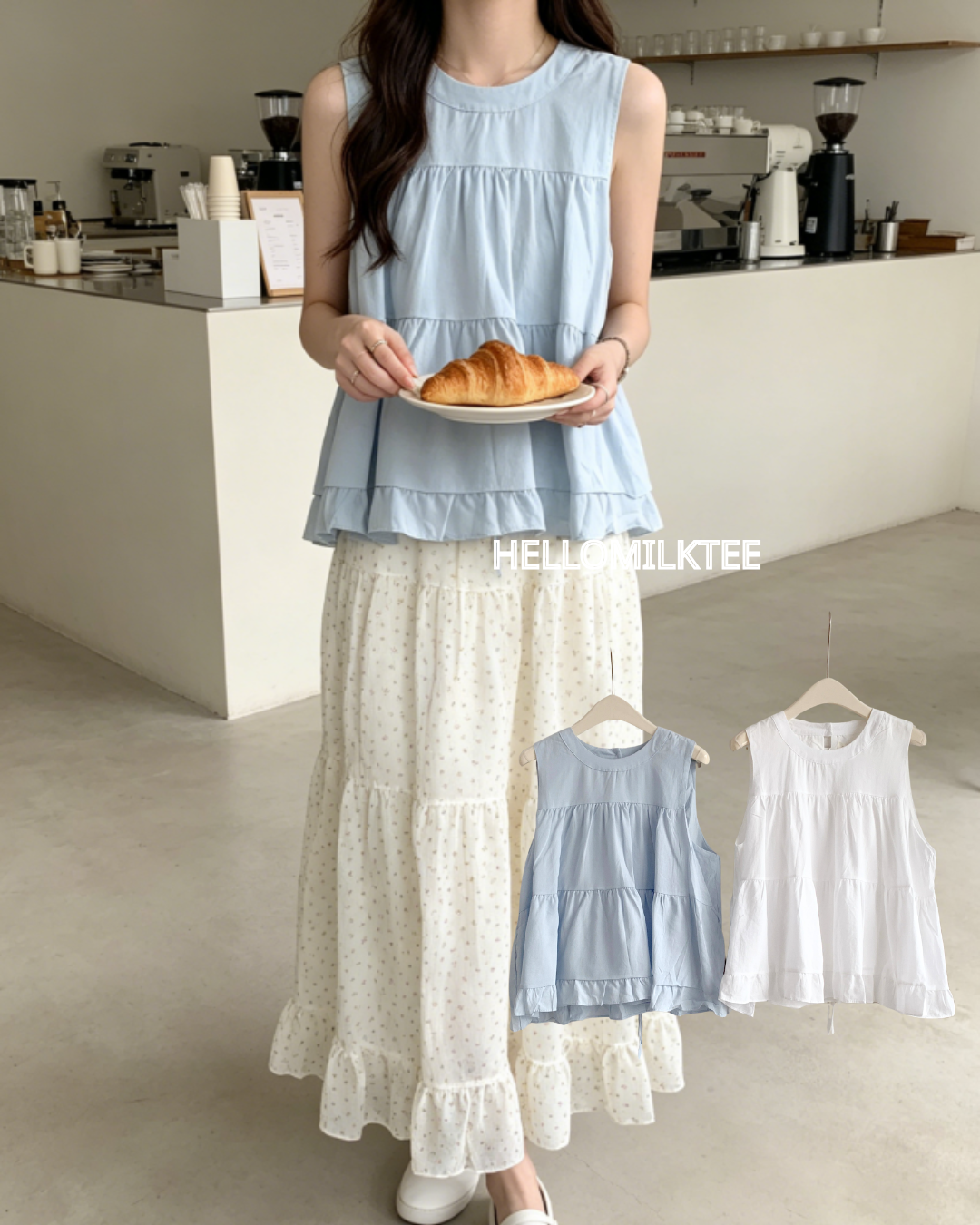 HELLO MILK TEE- 86554  背心上衣