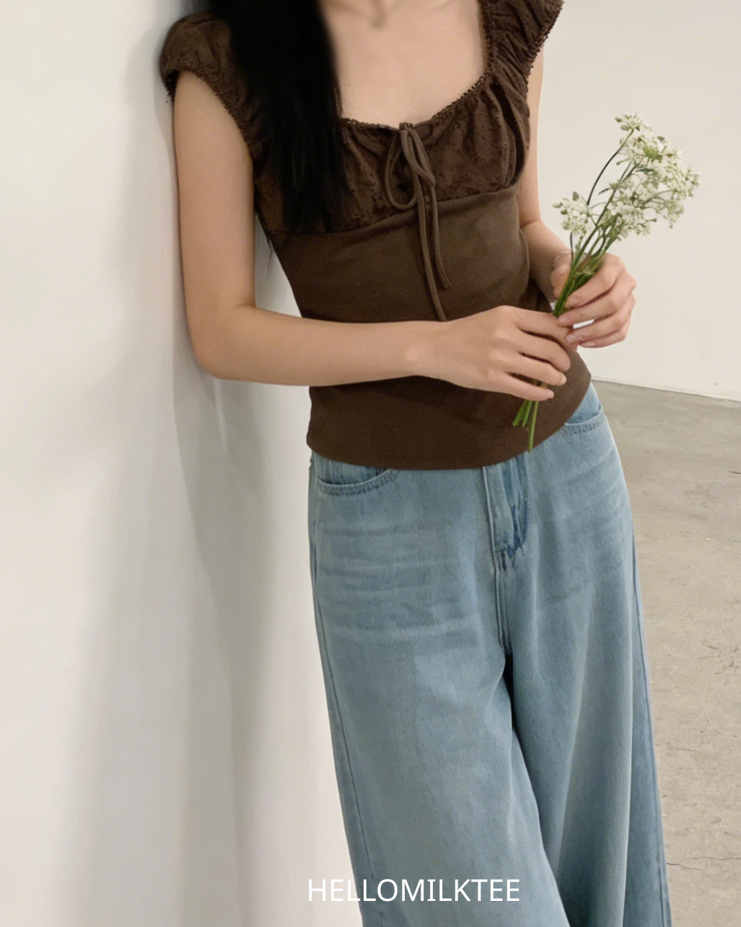 HELLO MILK TEE- 86255 修身上衣