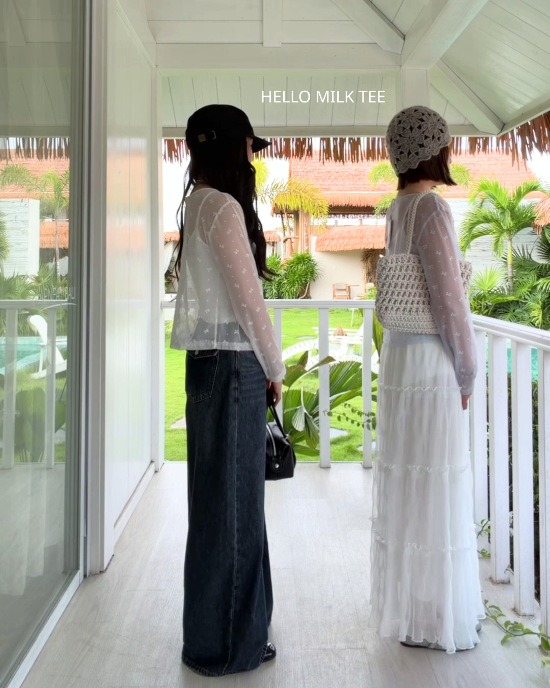 HELLO MILK TEE- 86744   綁帶套裝