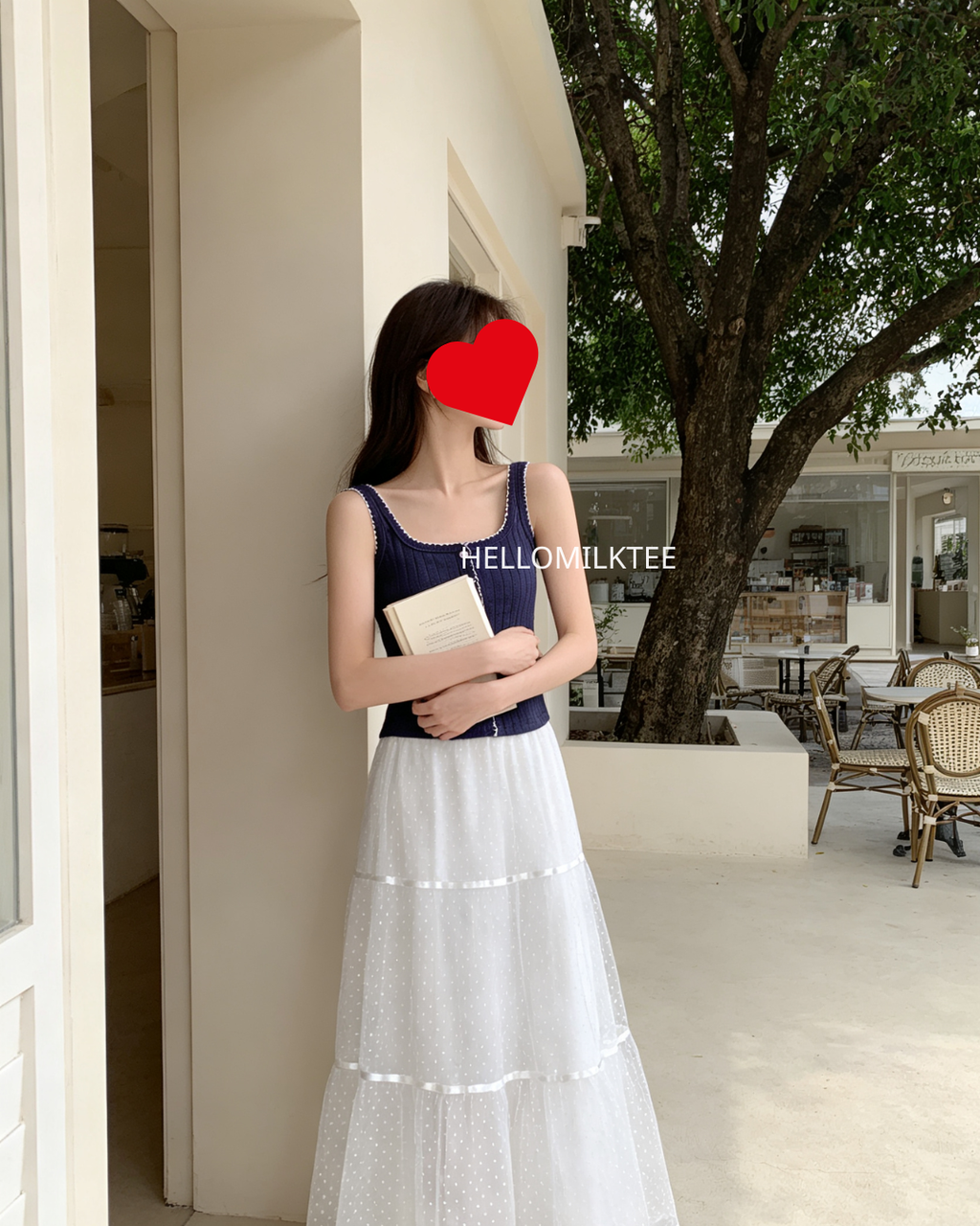 HELLO MILK TEE- 86689   無袖背心衫
