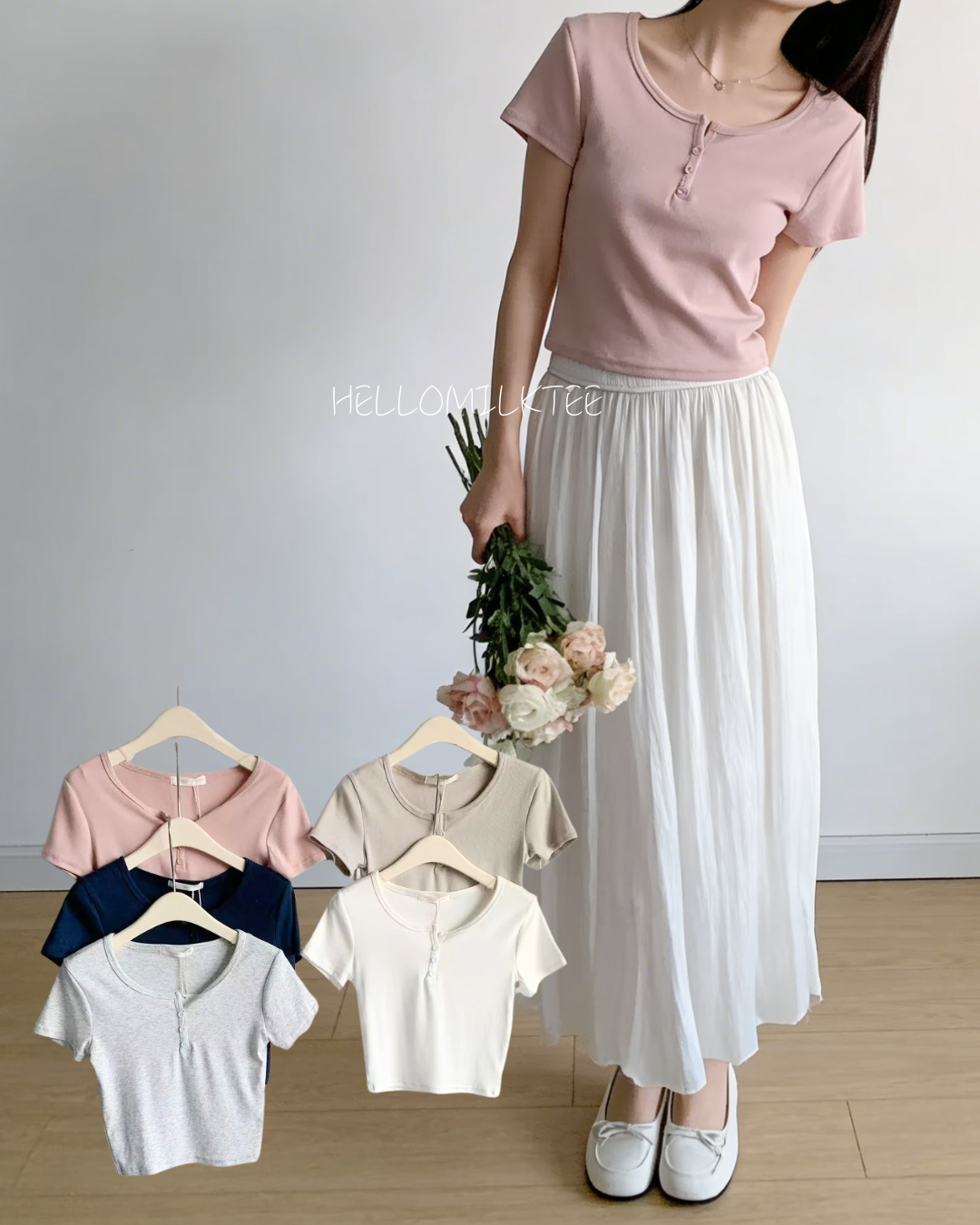 HELLO MILK TEE- 86025 短袖上衣