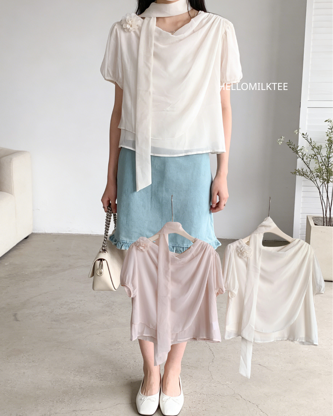 HELLO MILK TEE- 86303 氣質短袖衫