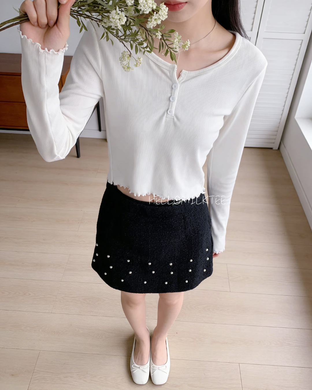 HELLO MILK TEE- 86024 純色上衣