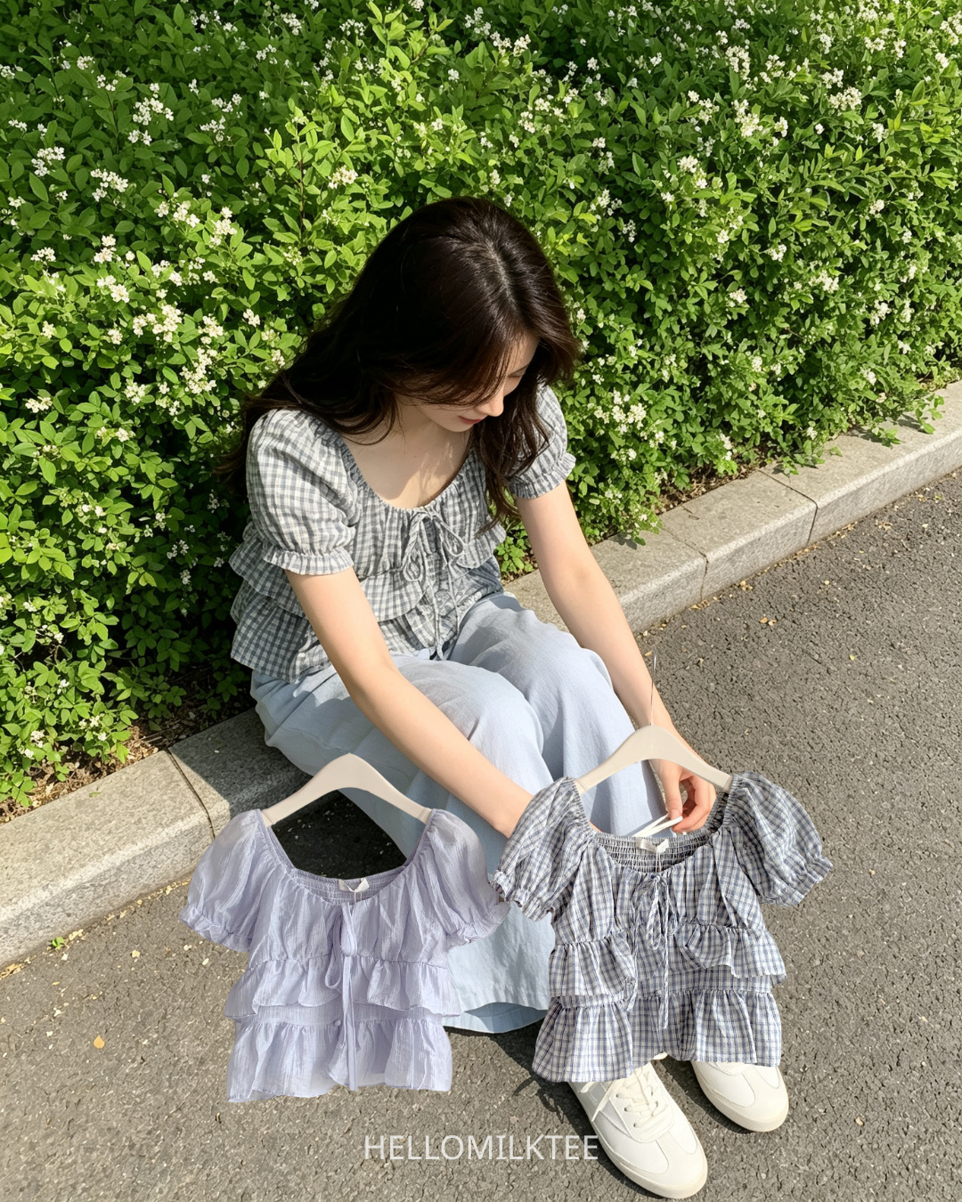HELLO MILK TEE- 86669   質感小衫