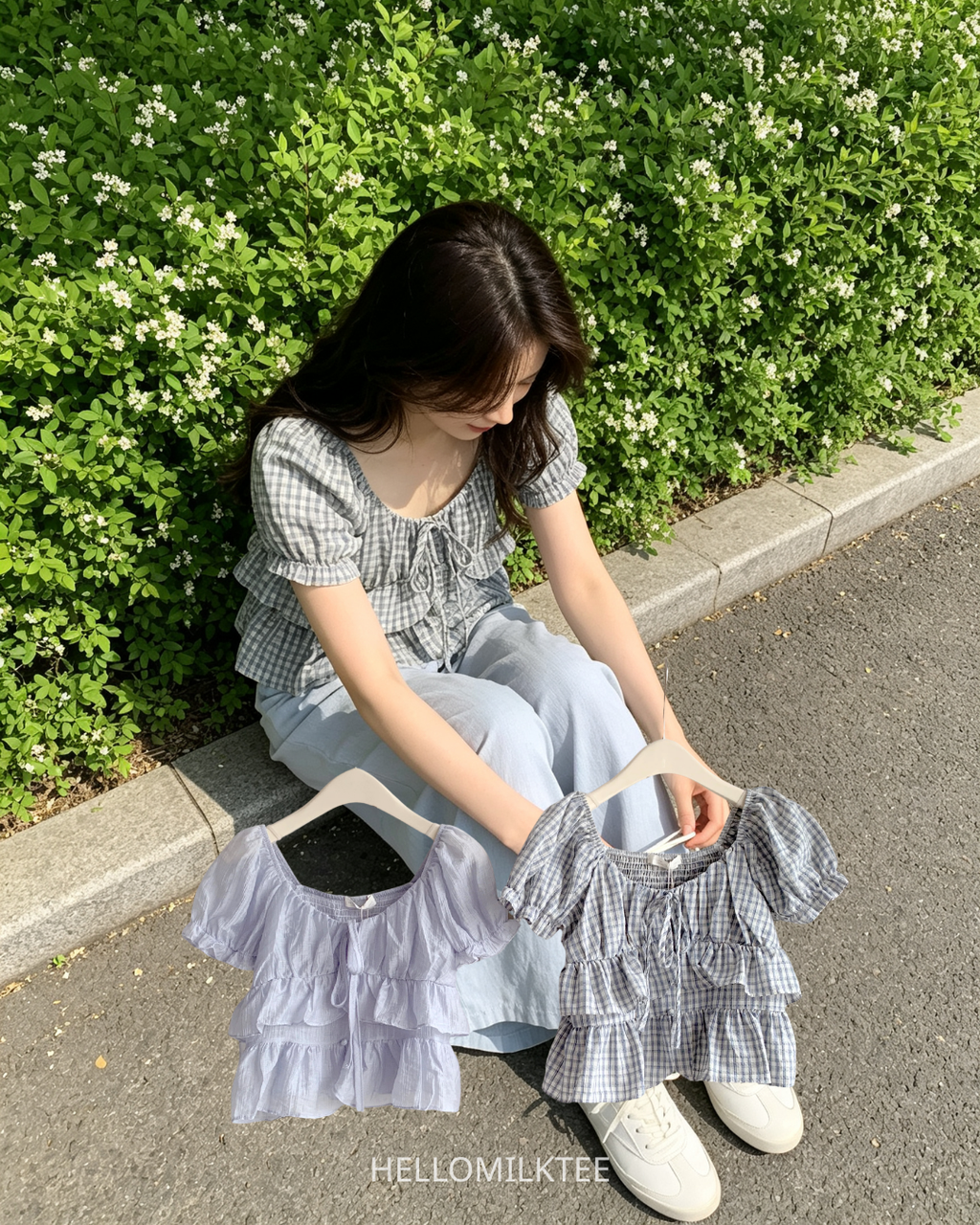 HELLO MILK TEE- 86669   質感小衫