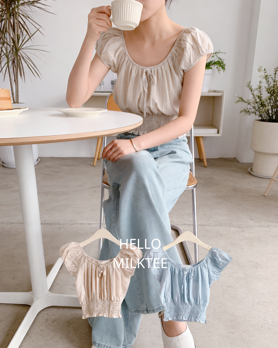 HELLO MILK TEE- 86235 休閑上衣