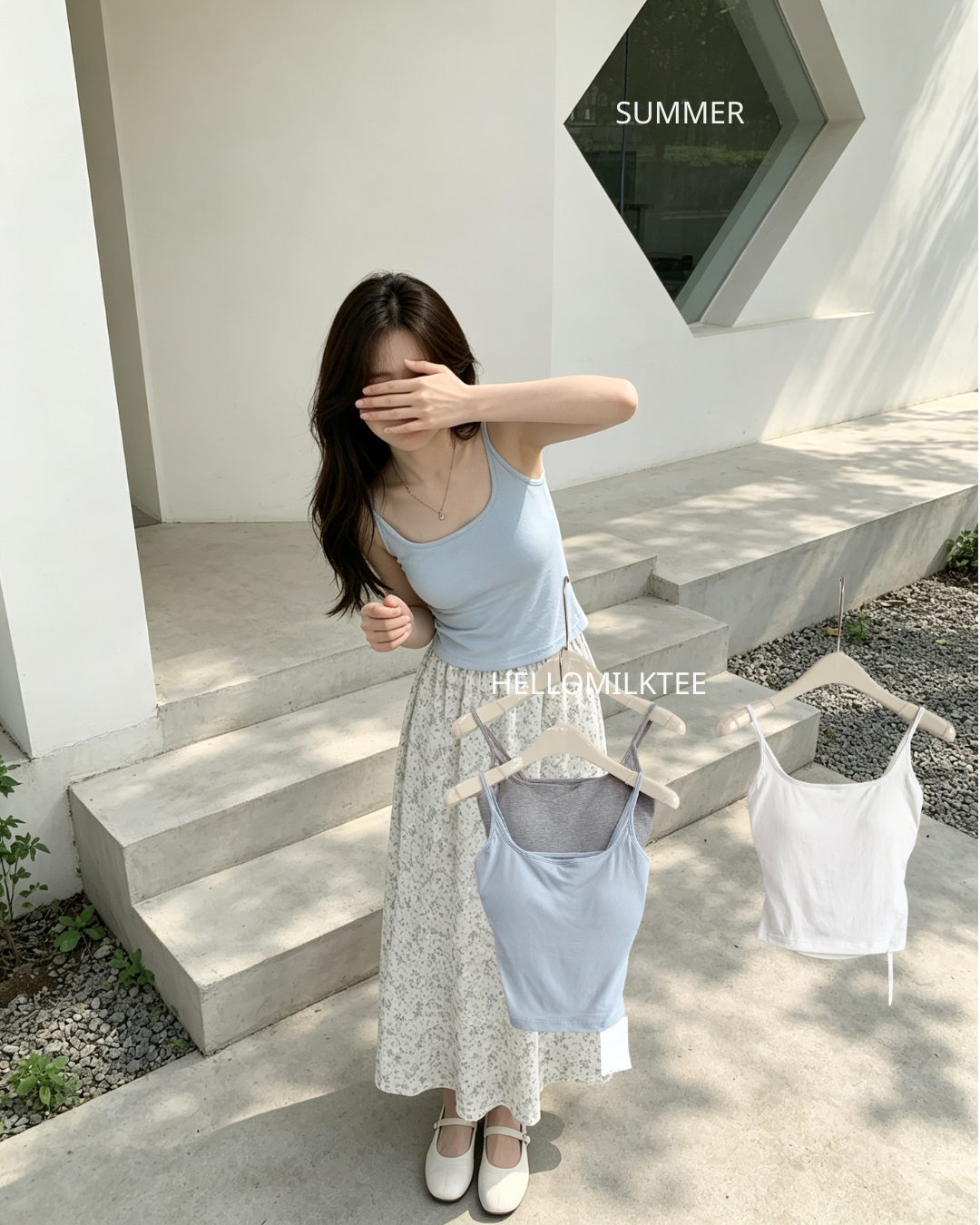 HELLO MILK TEE- 86666   韓系背心