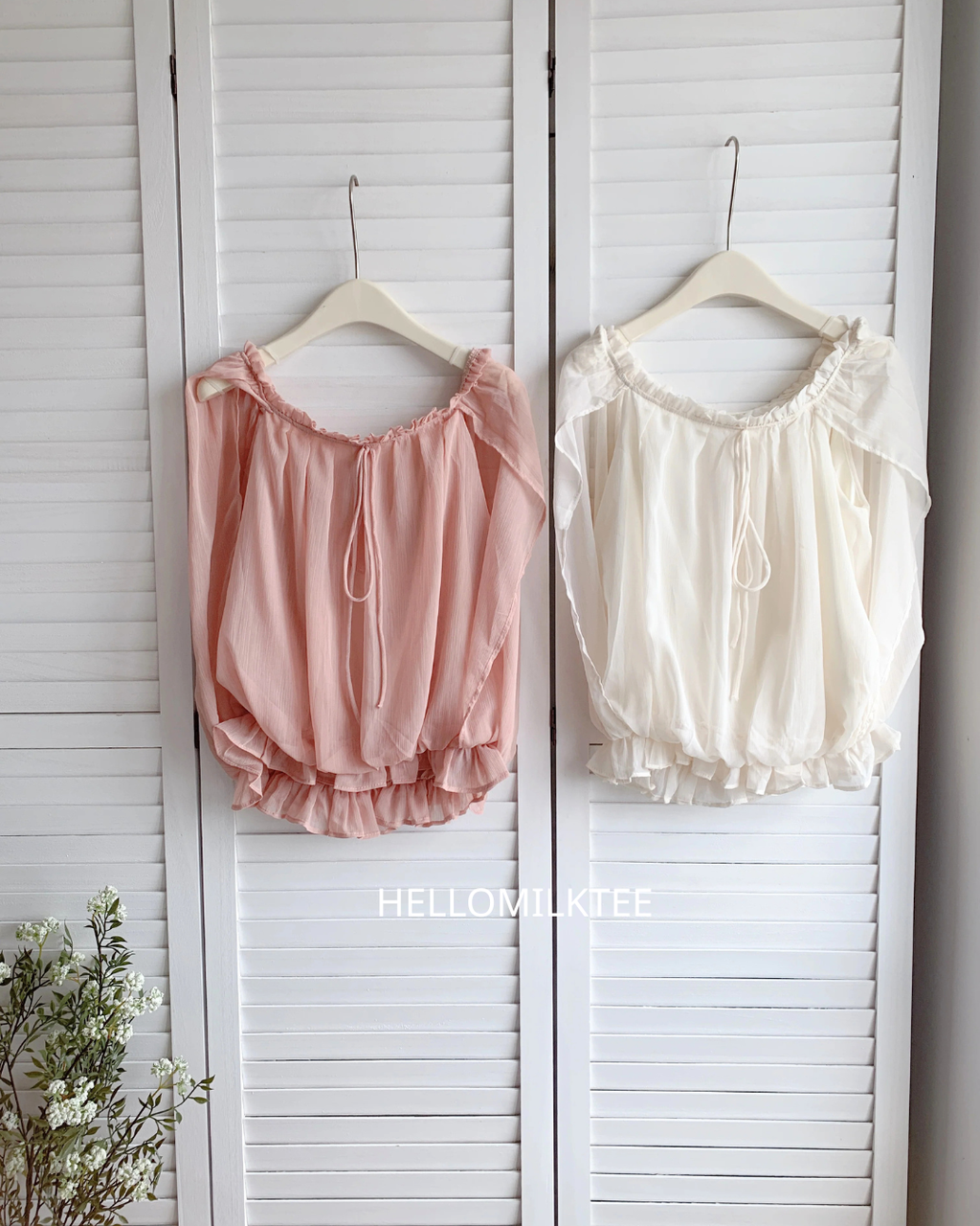 HELLO MILK TEE- 86608  韓系小衫