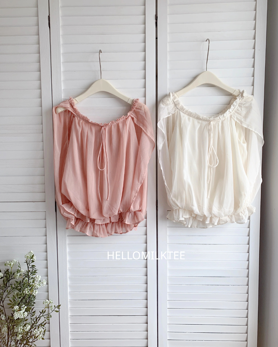 HELLO MILK TEE- 86608  韓系小衫