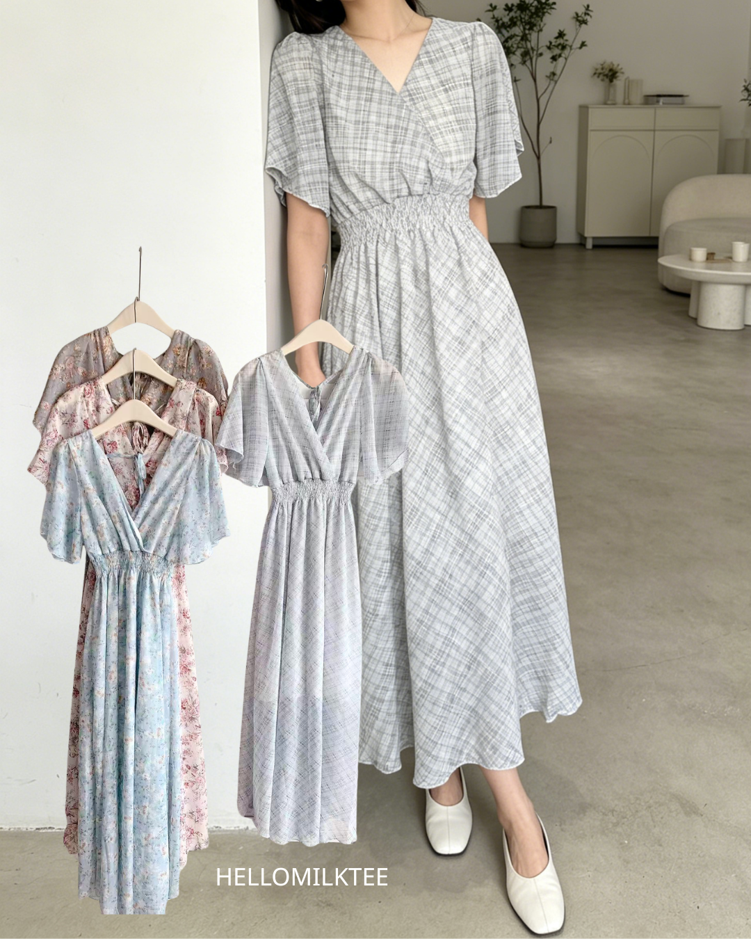 HELLO MILK TEE- 86418 法式連衣裙