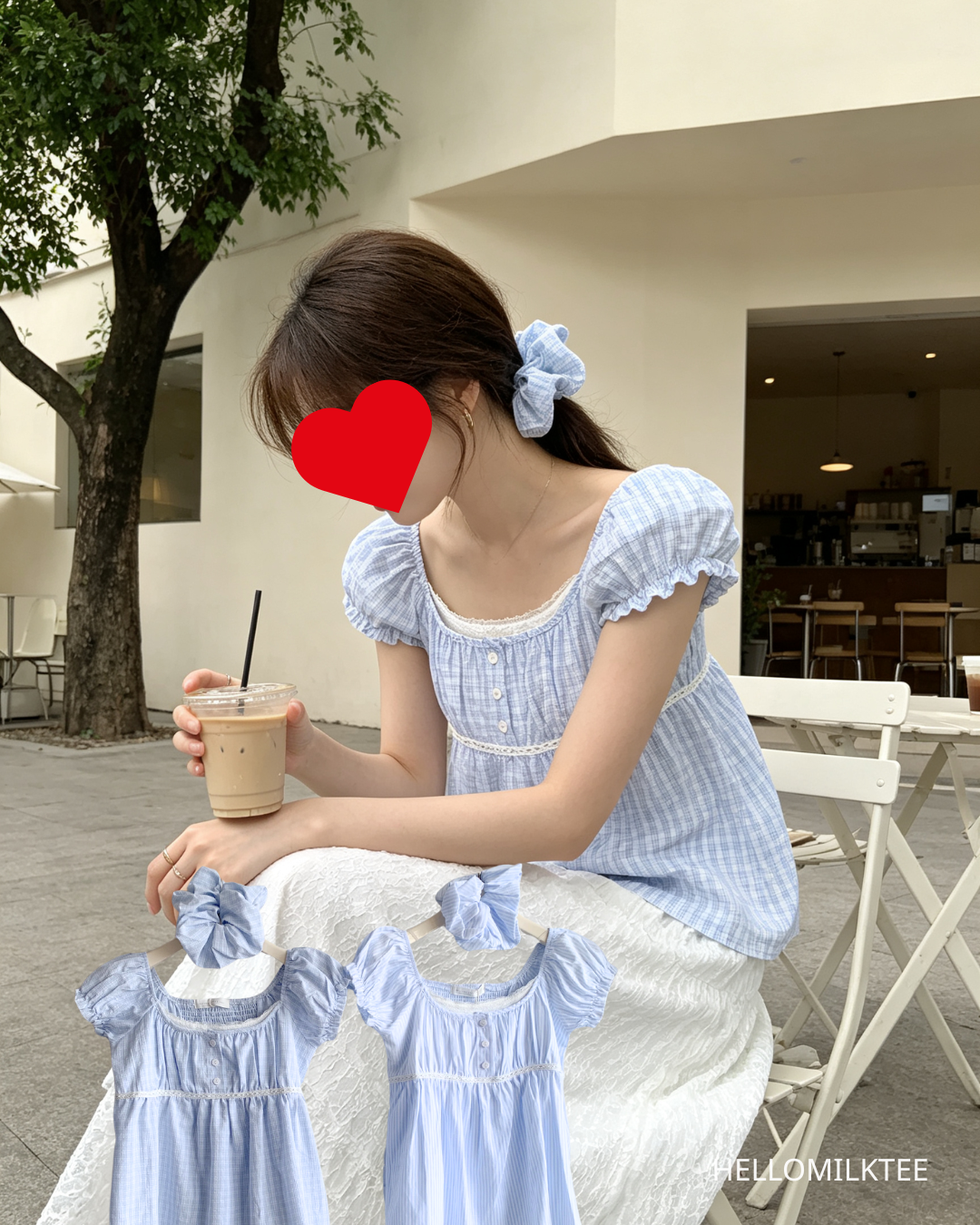 HELLO MILK TEE- 86710   泡泡袖上衣