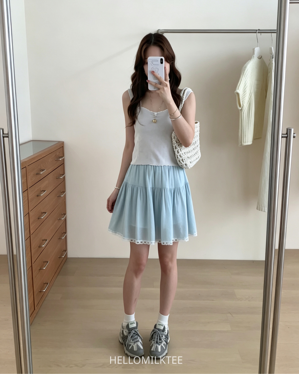 HELLO MILK TEE- 86635  韓系背心衫